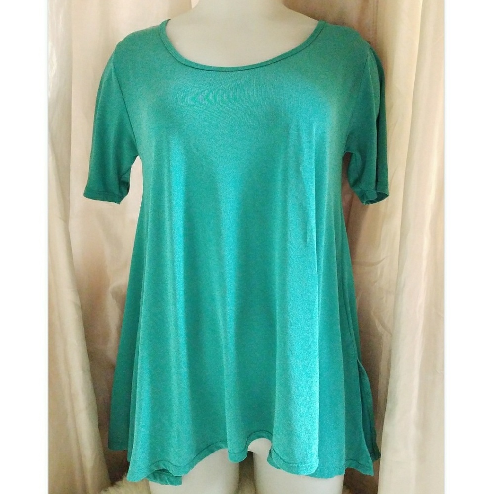 LuLaRoe XXS shirt perfect T Aqua teal green solid